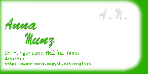 anna munz business card